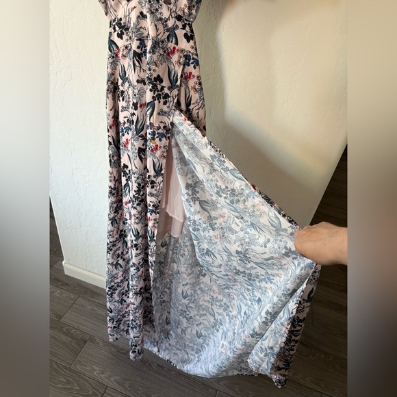 Boutique|Women’s short sleeve boho Floral Maxi Dress,open back & bow tie•••Med - Picture 3 of 14